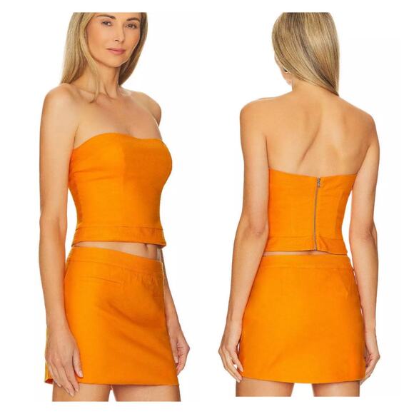 Majorelle - Ilena Bustier Strapless Top and Mini Skirt in Mango Orange - Picture 5 of 5